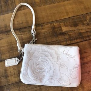Off White Printed Coach Wristlet